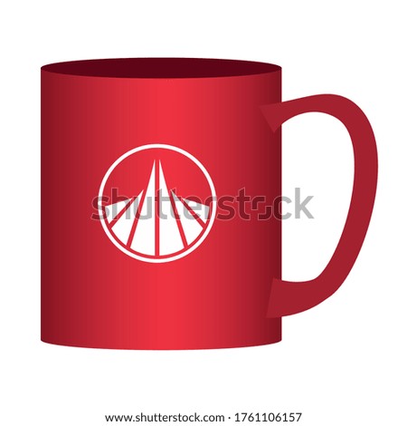 mug with stationery template vector illustration design