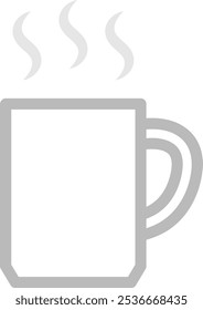 Mug and steam isolated vector icon