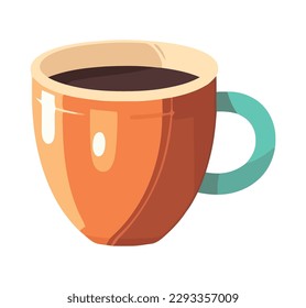 mug with steamy cappuccino drink isolated
