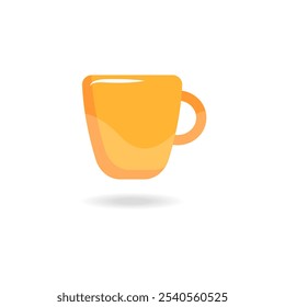 Mug stylish icon. simple realistic mug. Mug template. Yellow cup. Coffee and tea mug icon. Vector illustration. 