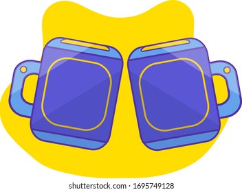 Mug symbol on yellow background. Can be used in web and mobile.