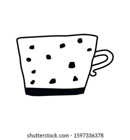 Mug for tea or coffee. Illustration for greeting card, decoration, scrapbooking and other design.