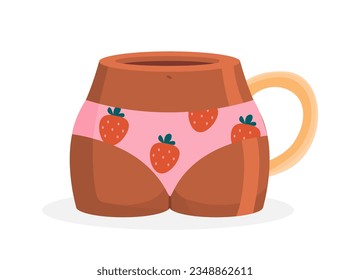 Mug for tea concept. Cup for hot drinks and coffee. Template, layout and mock up. Ceramics and pottery, kitchen utensil. Cartoon flat vector illustration isolated on white background