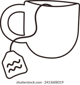 Mug With Tea Doodle Vector Illustration