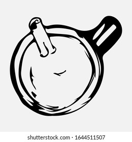 Ein Teebeutel, der von Hand mit einem Bleistift gezeichnet wurde. Ein Teebeutel mit einem schwarzen Stift auf weißem Hintergrund. Vektorillustration prangt Illustration.