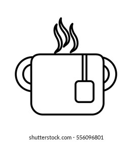mug tea hot drink office line vector illustration eps 10
