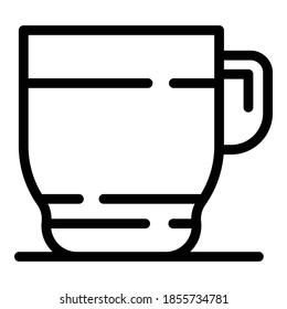 Mug of tea icon. Outline mug of tea vector icon for web design isolated on white background