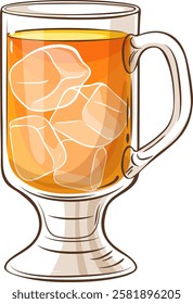 mug of tea isolated colored illustration
