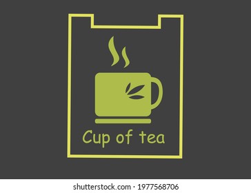 Mug of tea logo on a dark background.