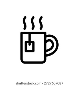 mug of tea outline icon vector design good for web or mobile app
