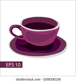 a mug of tea purple