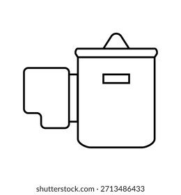 Becher Titan ultraleichte Linie Symbol Vektor. Becher Titan ultraleichte Zeichen. isoliertes Kontursymbol, schwarze Illustration
