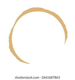 Mug trace circle, vector coffee stain. Brown drink ring silhouette for design. Dirty liquid splatter, splash, or spot from tea, juice, or wine.