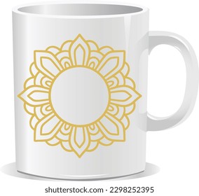 mug vector design art mandala with mug eps 