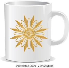 mug vector design art mandala with mug eps 