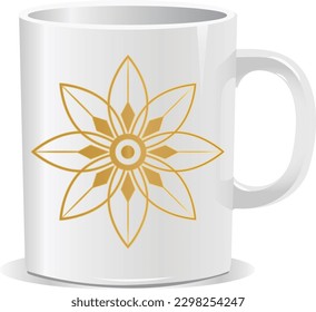 mug vector design art mandala with mug eps 