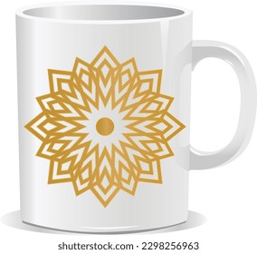 mug vector design art mandala with mug eps 