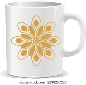 diseño de vectores mug mandala con pasos mug 