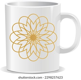 mug vector design art mandala with mug eps 