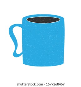 mug vector design. digital hand drawn style. grain texture