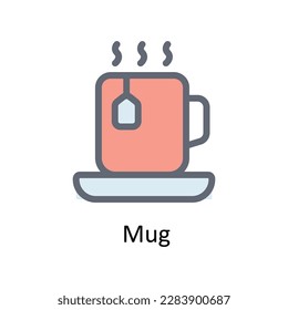 Mug Vector  Fill outline Icons. Simple stock illustration stock