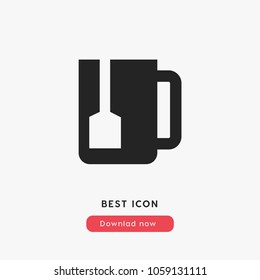 Mug vector icon. Cup symbol. Best modern flat pictogram illustration for web and mobile apps design