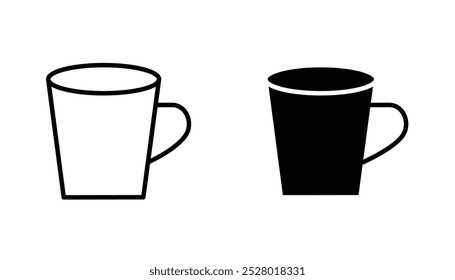 Mug vector icon set in black and white color.