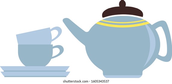 Mug vector illustration . coffee cups. 
Illustration of teapot .