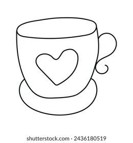 Becher. Vektor-Illustration im Doodle-Stil. Isoliert auf weißem Hintergrund