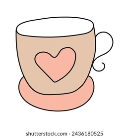 Becher. Vektor-Illustration im Doodle-Stil. Isoliert auf weißem Hintergrund
