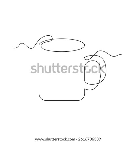 Mug vector illustration. line art, one continuous line, simple, hand drawn and sketch style. for icons, symbols, signs or logos