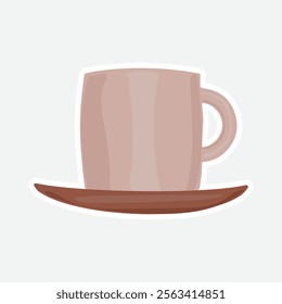 Mug Vector Illustration Sticker. Simple mug vector sticker, great for kitchen, coffee, and drink-themed designs