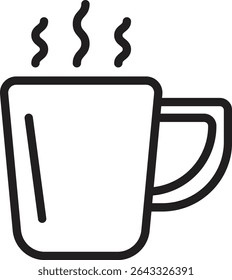 Mug Vector Line Icon Design