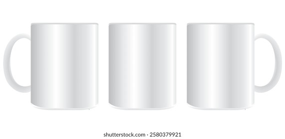 Mug Vector Mockup - White mug Vector on White Background