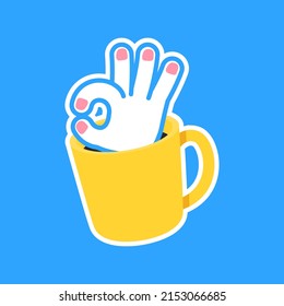 mug vector with okay hands