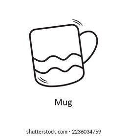 Mug vector outline Icon Design illustration. Christmas Symbol on White background EPS 10 File