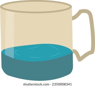 mug with water icon, VECTOR , .LABROTARY MUG,Vector illustration. Eps 10.