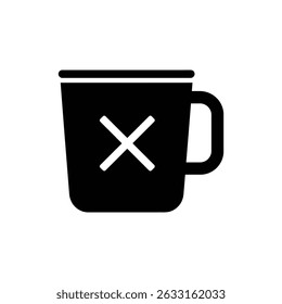Mug with X Symbol for Hot Warning Design