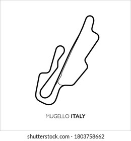 Mugello Circuit, Italy. Motorsport Race Track Vector Map