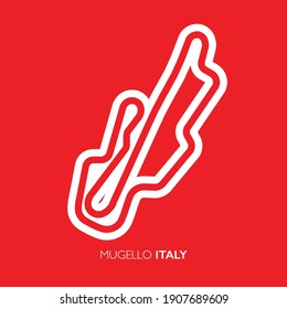 Mugello Circuit, Italy. Motorsport Race Track Vector Map