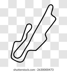 Mugello International Circuit. Motorsport race track vector map with racing flag background