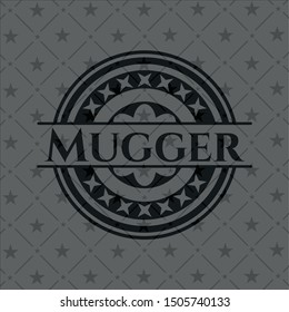 Mugger dark icon or emblem. Vector Illustration. Detailed.