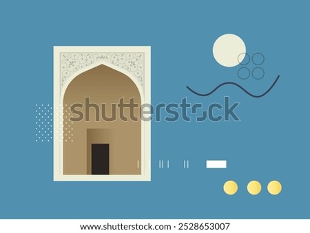 Mughal Arch Window Elements - Stock Illustration as EPS 10 File