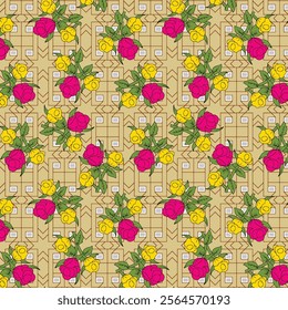 mughal art allover pattern with flower