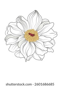 Mughal Art, Indian Style Motif Isolated on a white Background. textile design textile print. red, yellow, pink, purple, maroon flowers.