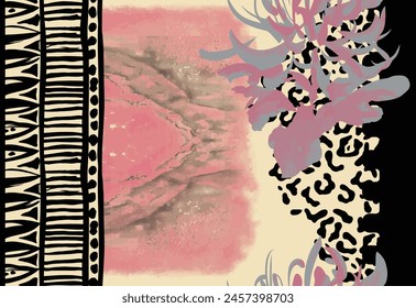 Motivos digitales de artes mogoles y textiles éticos