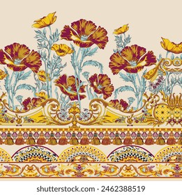 Mughal Arts and Ethic Textile Digital Motifs