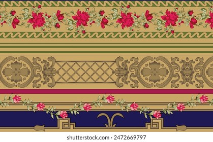 Mughal Arts and Ethic Textile Digital Motifs