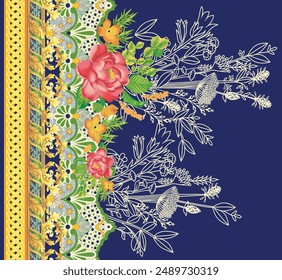 Motivos digitales de artes mogoles y textiles éticos