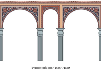 Mughal Asian Art Palace Vector 